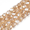 Electroplate Transparent Glass Beads Strands EGLA-N002-13-B04-1