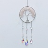 Natural Rose Quartz Tree of Life Pendant Decorations TREE-PW0002-13B-1