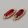 Golden Plated Brass Pave Glass Connector Charms FIND-WH0110-728G-09-2