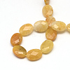 Faceted Oval Natural Topaz Jade Beads Strands G-R303-10-2