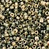 Opaque Picasso Cylinder Glass Beads SEED-Q039-06A-19-3