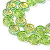 Half Electroplate Baking Paint Glass Beads Strands EGLA-K061-11A-AB03-3
