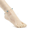 Natural Apatite & Pearl Beaded Anklet AJEW-AN00500-04-3
