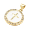 Religion Cross Brass Micro Pave Clear Cubic Zirconia Pendants CU-CBA83A6-03B-G02-2