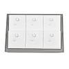 6-Slot PU Leather Pendant Organizer Display Trays ODIS-H005-01B-1