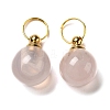 Natural Rose Quartz Openable Perfume Bottle Pendants G-A026-02B-2
