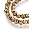 Electroplate Glass Beads Strands GLAA-H021-01B-FP07-3