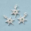 Rack Plating Brass Micro Pave Cubic Zirconia Pendants KK-E081-10S-2