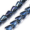 Electroplate Transparent Glass Beads Strands EGLA-N006-003-B-4