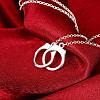 Hot Style Silver Color Plated Brass Cable Chain Handcuff Pendant Necklace NJEW-BB00360-3