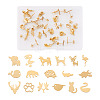 Crafans 16 Pairs 16 Style Crocodiles & Dog & Swan & Hedgehog & Dinosaur & Bird 304 Stainless Steel Stud Earrings EJEW-CF0001-02G-10