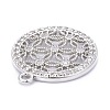 Brass Micro Pave Clear Cubic Zirconia Pendants ZIRC-A018-05P-RS-3
