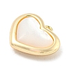 Brass Pave Shell Heart Charms KK-L211-016G-2