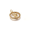 Brass Micro Pave Clear Cubic Zirconia Pendants X1-ZIRC-H107-07G-2