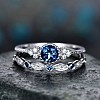 Alloy Micro Pave Cubic Zirconia Finger Rings for Women FS-WG2E042-19-1
