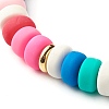 Shell Shape Cubic Zirconia Charm Stretch Bracelets Set for Teen Girl Women BJEW-JB06850-03-14