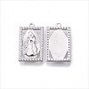 Brass Micro Pave Clear Cubic Zirconia Pendants KK-N232-173P-NF-2