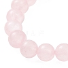 Natural Rose Quartz & Alloy Buddha Head Beaded Strech Bracelets BJEW-JB09420-03-3