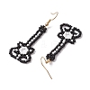 Glass Seed Bead Guitar Dangle Earrings EJEW-MZ00274-4