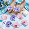 2 Pairs 2 Colors PU Leather Flower Shoe Buckle Clips DIY-NB0015-14-4