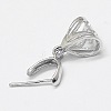 Rhodium Plated 925 Sterling Silver Pendant Bails X-STER-A102-005P-2