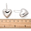 Heart Brass Dangle Earrings EJEW-B132-03P-5