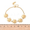 Textured  304 Stainless Steel Sun Link Bracelets BJEW-K293-06A-G-5