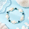 Synthetic Turquoise & Natural Lava Rock Beads Stretch Bracelets for Men Women BJEW-JB11988-01-1