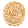 Golden Tone Round Wax Seal Brass Stamp Heads AJEW-S087-02G-06-2