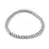 Non-Tarnish 316 Surgical Stainless Steel Round Beaded Stretch Bracelets LS-BJEW-M305-01B-P-1