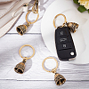 Christmas Brass Bell Pendant Keychain KEYC-WH0027-96-5