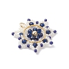 Glass Seed Beaded Snowflake Pendants PALLOY-MZ00953-03-3