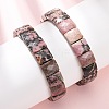 Natural Rhodonite Faceted Beaded Stretch Bracelets for Women BJEW-K251-08I-1
