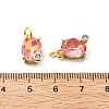 Oval Brass Micro Pave Cubic Zirconia Pendants KK-L237-020G-03-2