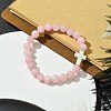 8mm Round Dyed Natural Malaysia Jade Beaded Stretch Bracelets BJEW-JB10576-2