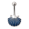 Alloy Enamel Shell Shaped Curved Barbell Belly Rings LS-AJEW-R007-02P-5