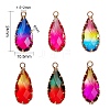 12Pcs 6 Colors K9 Glass Imitation Tourmaline Pendants GLAA-SZ0001-34-2