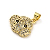 Rack Plating Brass Micro Pave Cubic Zirconia Pendants KK-G513-37G-2