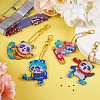 2 Sets 2 Style DIY Diamond Painting Sporting Panda Keychain Kits DIY-TA0003-80-8