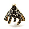 Brass Micro Pave Black Cubic Zirconia Beads KK-V011-26G-1