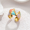 304 Stainless Steel Enamel Cuff Open Rings WG35DFF-10-1