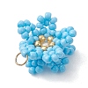 8Pcs Glass Seed Beaded Pendants PALLOY-MZ01246-5