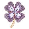 Cubic Zirconia Clover Brooch Pin JBR105D-1