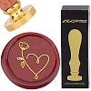 Brass Wax Seal Stamp with Rosewood Handle AJEW-WH0412-0361-1