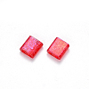 2-Hole Baking Painted Transparent Glass Seed Beads X-SEED-S031-L-254-2
