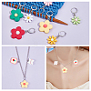 Flower Opaque Resin Pendant Stitch Markers HJEW-AB00287-5