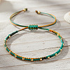 Brass Round Beads Braided Bead Bracelets CX8547-2-4