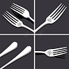 Globleland Word Pattern 304 Stainless Steel Fork AJEW-GL0001-17O-4