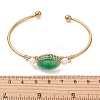Wire Wrapped Natural Agate Cuff Bangles BJEW-TA00742-6