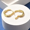 Brass Cubic Zirconia Hoop Earrings EJEW-M048-07G-3